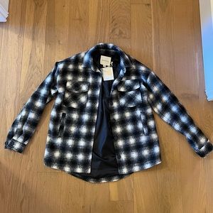 Oversized lined shacket